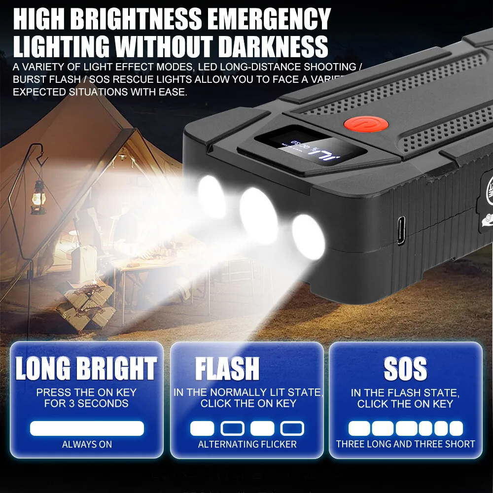 سيارة الانتقال كاتب الداعم صندوق قافز قوة البنك 500A شاحن بطارية محمول ل 12 فولت سيارة الطوارئ الداعم كاتب جهاز