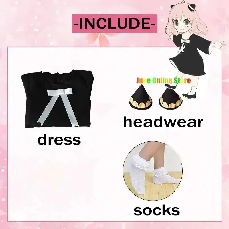 2025halloweenAnime SPY Cosplay Anya Forger Costume Cosplay Parrucca bambola Abito Corno FAMIGLIA Set completo Costumi di Halloween per bambini adulti