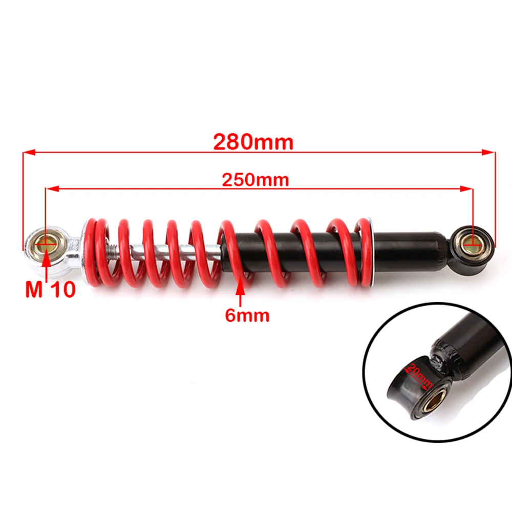 250mm Front Shock Absorbers Spring for 50cc 70cc 90 110cc 125cc ATV Go Kart Dirt Pit Bike Quad Buggy Motorcycle Accessories