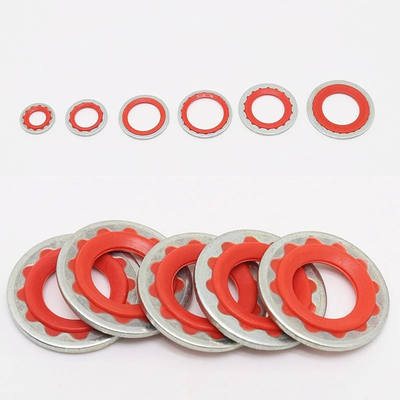 60Pcs A/C Gasket Assortment,AC Compressor Seals Automotive Air Conditioning Compressor Port Seal Washer Kit