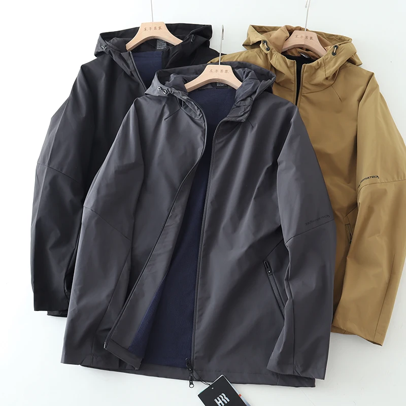 

Мужская демисезонная ветровка Dijia Sle Fce с подкладкой, водонепроницаемая, износостойкая, с капюшоном