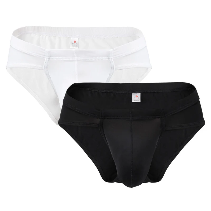 2Pcs/1Pcs Men\'s Underwear Briefs Sexy Panties Male Mens Super Soft Brief Ice Silk Jockstrap Underpants