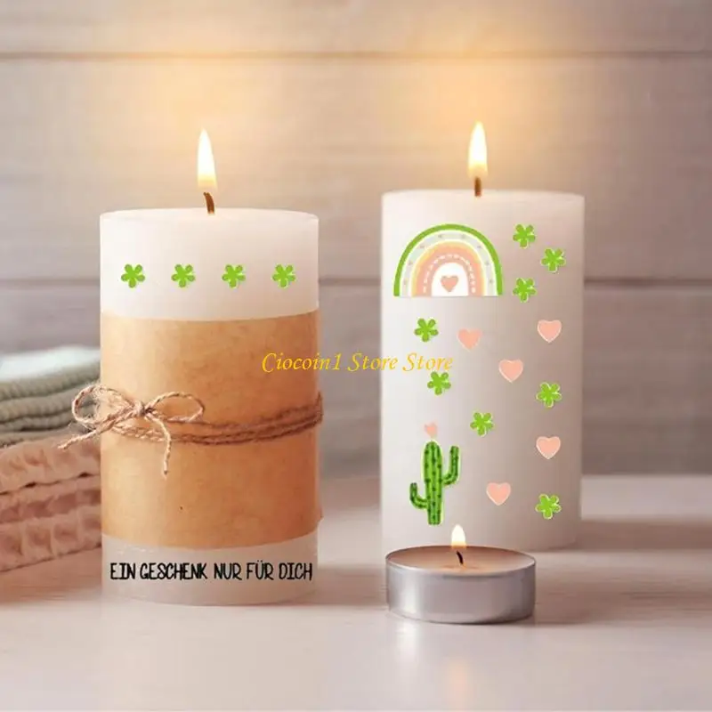A3PC Water Transfer Sticker for Candle Ceramic Cup Glassware Furniture
