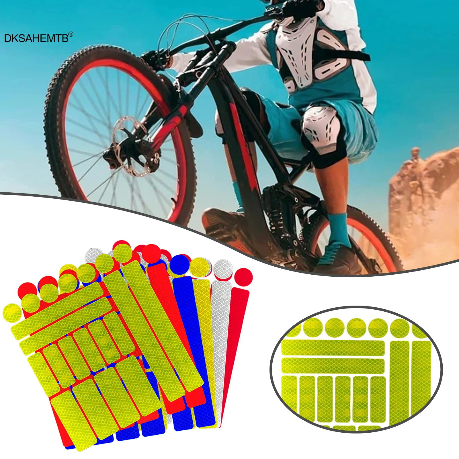 21pcs Bicycle Reflective Stickers Cycling Warm Sticker For Bicycle Motorcycle Skateboard MTB Road Bike Decoration Accessories