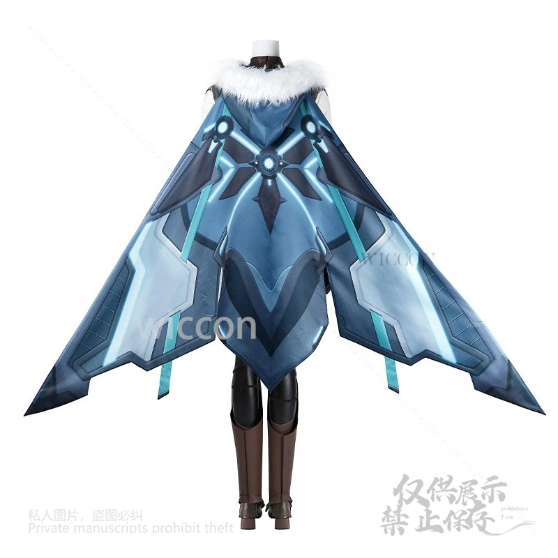Anime Game Freyja Cosplay Costume Jumpsuit Hooded Cloak Gloves Full Set Props Outfits Female Halloween Party Carnival Customized