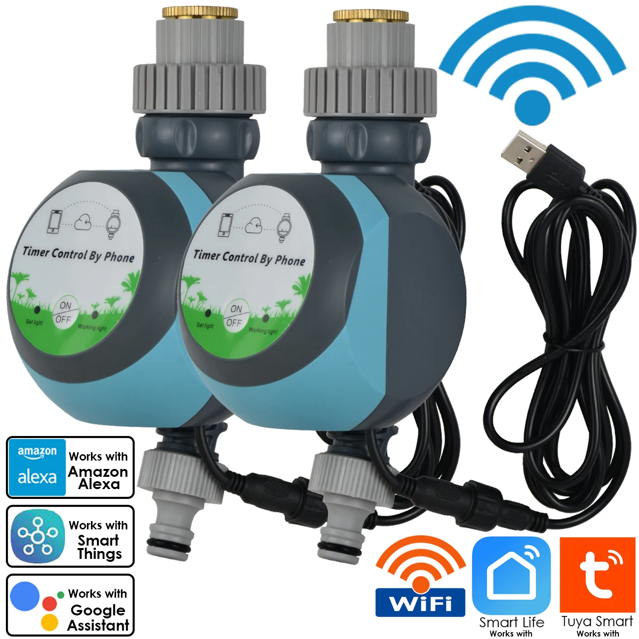 1pcs WIFI Automatic Garden Water Timer Drip Irrigation Watering System Phone Mobile Remote Controller Home Supply Tuya Smartlife