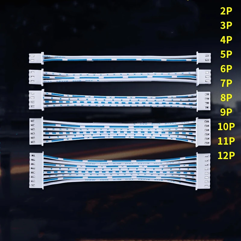 5pcs XH 2.54mm Pitch Connector Cable Length 10/15/20/30CM Blue and White XH2.54 Plug Line 2P/3P/4P/5P/6P/7P/8P/9P/10P/11P/12Pin