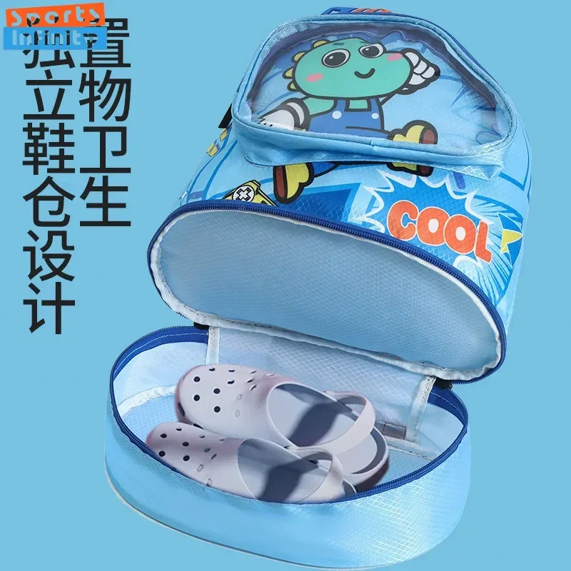 Children\'s Swimming Bag Dry Wet Separation Waterproof Storage Bag Boys and Girls Beach Bag Cute Cartoon Backpack Sport Bags