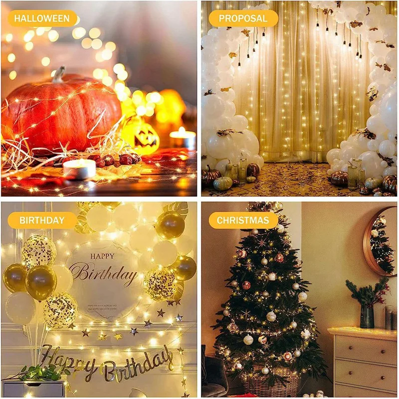 LED Fairy Lights String Lights 12 Pack Bateria Operado Fairy Lights Silver Wire 20 LED Para Quarto