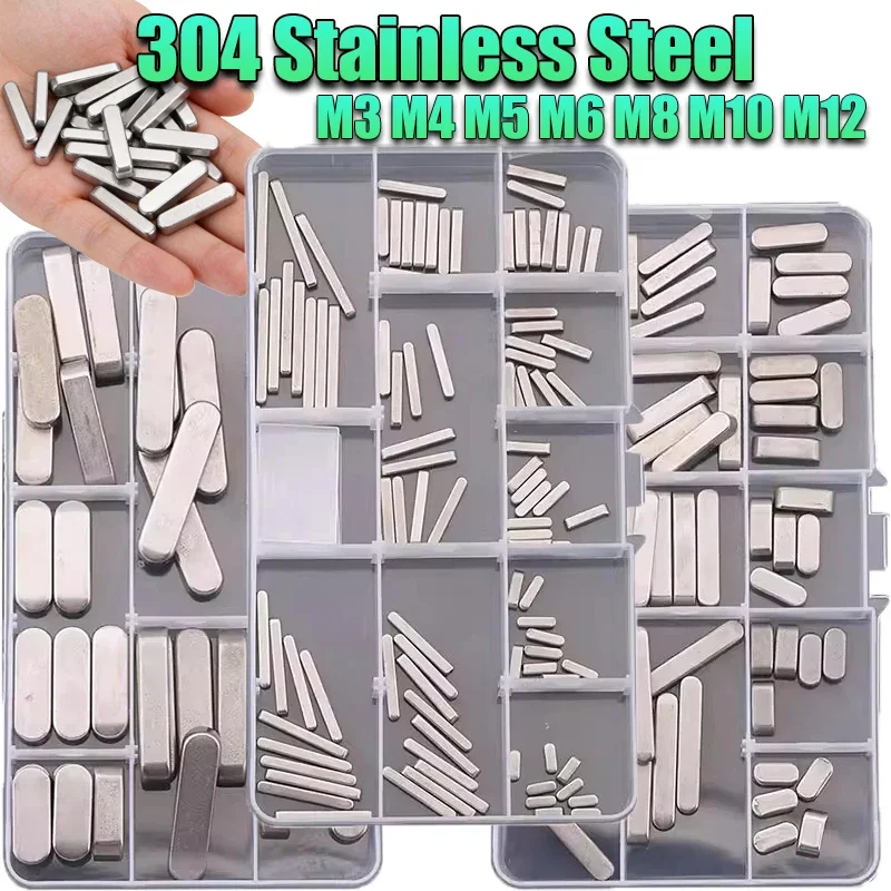 Juego Llaves Paralelas con Extremo Redondo,Resistentes la Corrosión,Ejes Transmisión,M3 M4 M5 M6 M8 M10 M12,Acero Inoxidable304