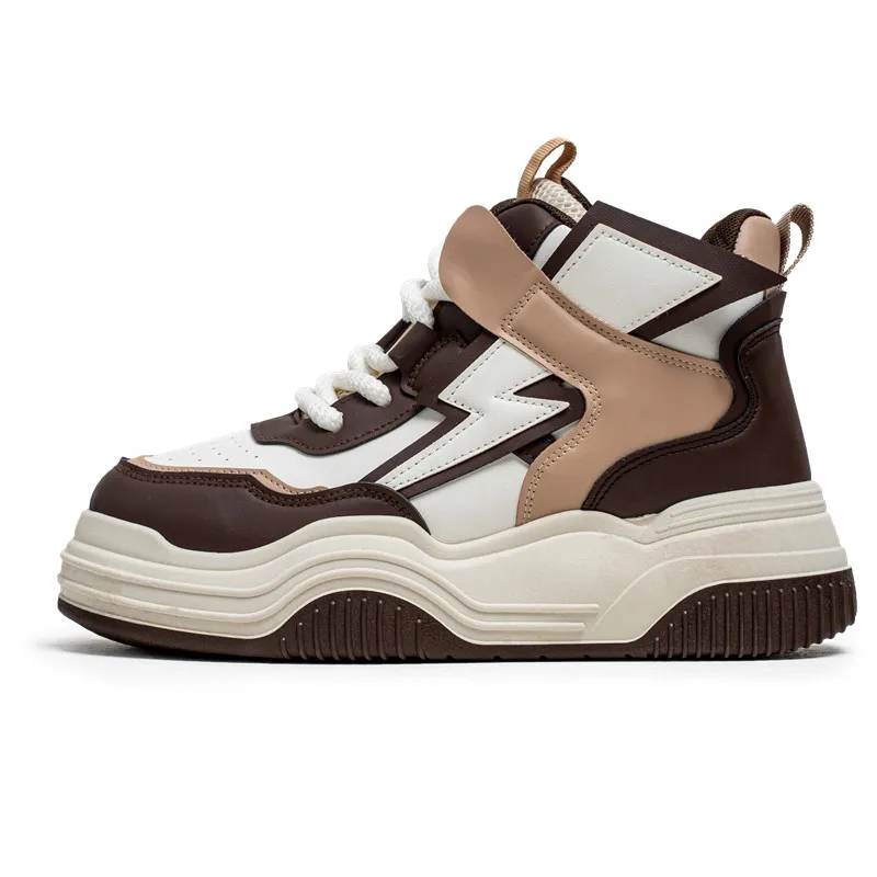 

High top shoes, thick soled trendy shoes, casual shoes, men's shoes, men's motorcycle shoes