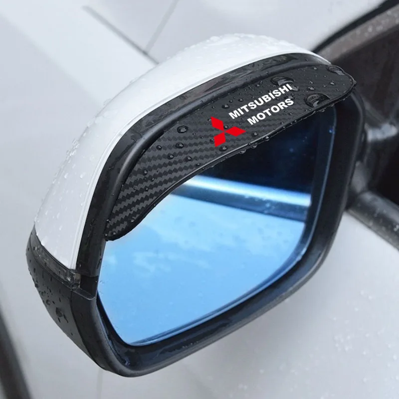

2Pcs Carbon Fiber Car Rearview Mirror Eyebrow Rain Cover for Mitsubishi Eclipse Lancer Outlander Pajero Delica Auto Accessories