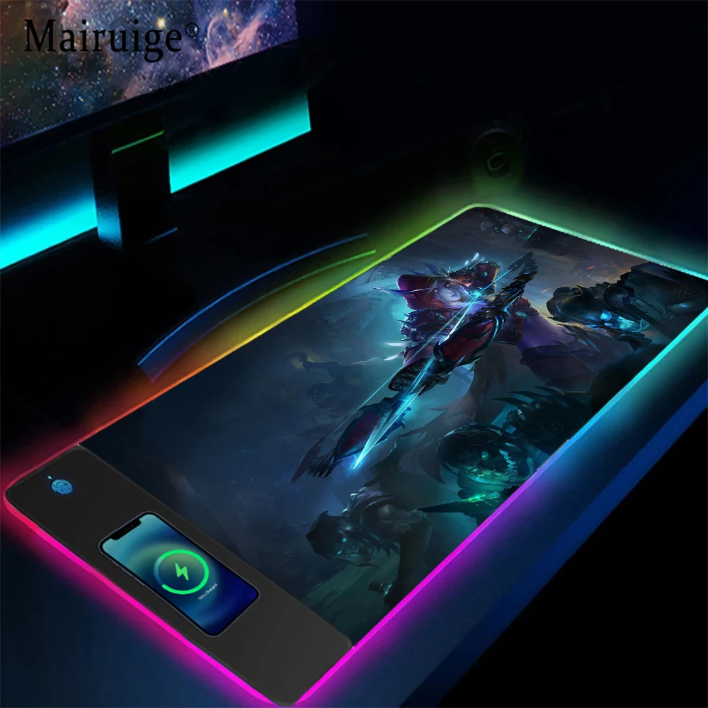 

Wireless Charging Mouse Pads Sylvanas Windrunner Gaming Setup Laptop Accessories Rug Gamer Girl Mousepad 900x400 Desk Carpet