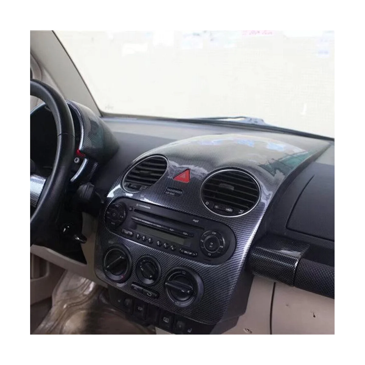 Karbon Fiber tarzı araba merkezi konsol pano paneli kapak Trim VW Volkswagen yeni Beetle 2003- 2010 için Fit