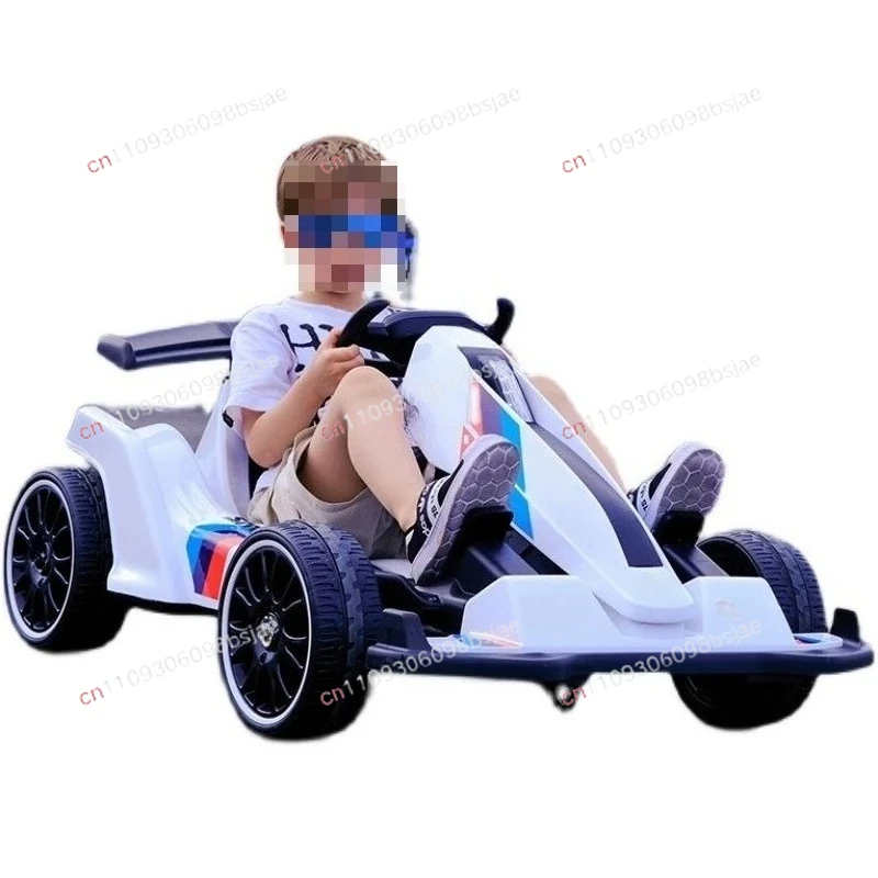 Kart electric remote control four-wheel drift car stroller can seat adults and men's car toys