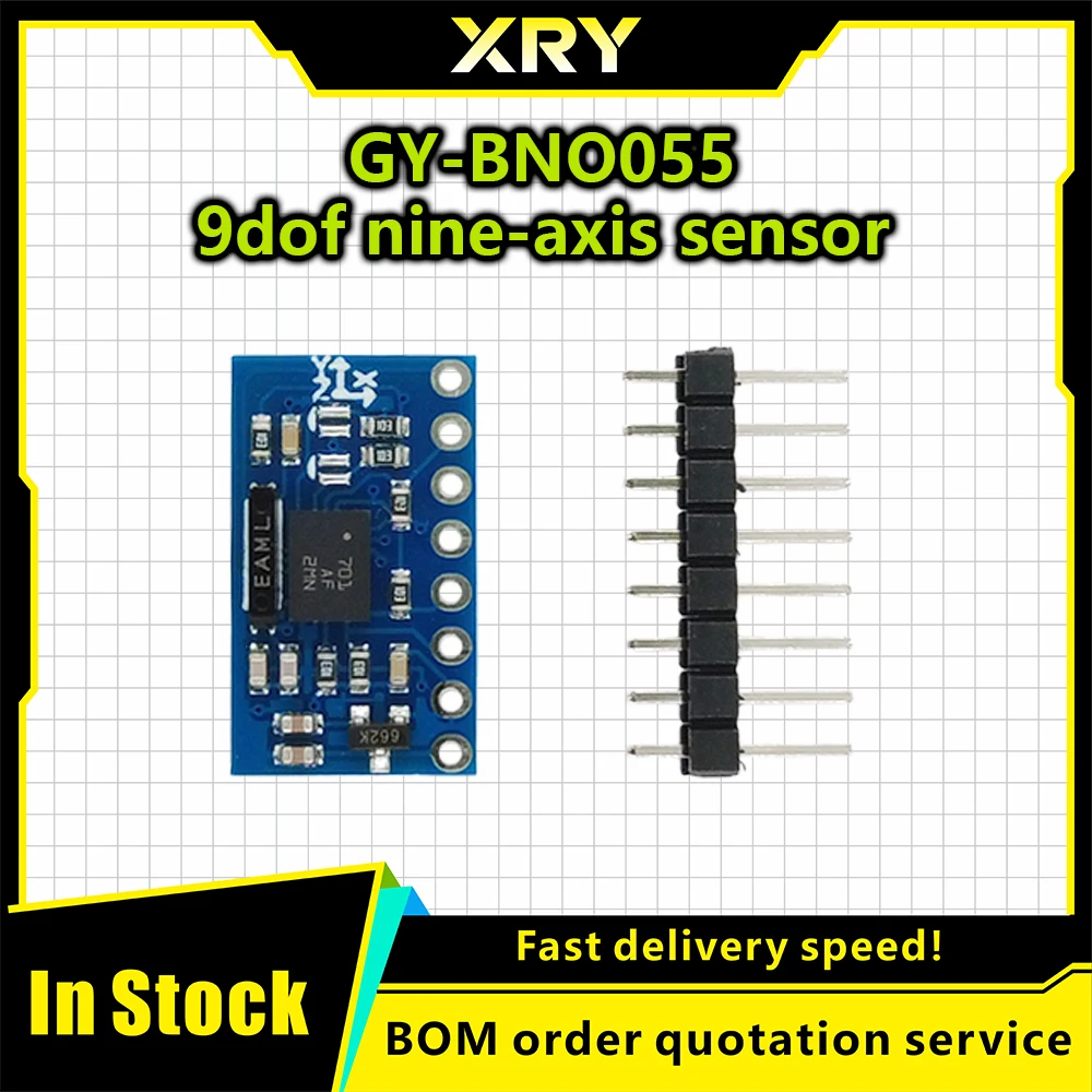 XRY GY-BNO055 9DOF 9 axes BNO055 Module de capteur de carte de dérivation d'orientation absolue Module de Gyroscope d'angle série IIC pour