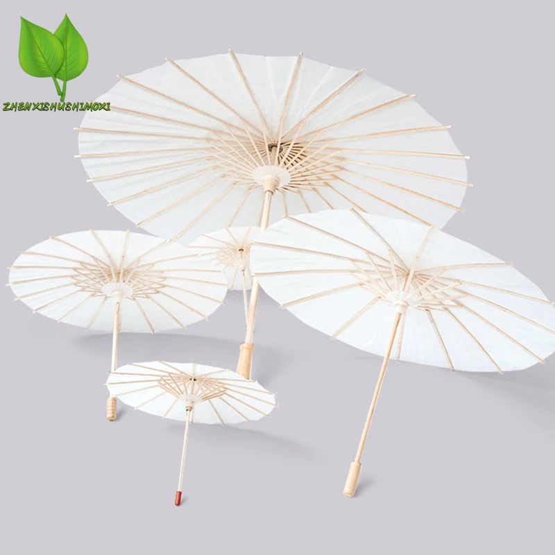 Guarda-chuva de papel chinês para fotografia, 60 cm, 80 cm, branco, faça você mesmo, adereços para festa de chá de bebê, casamento, 10/20/30 peças