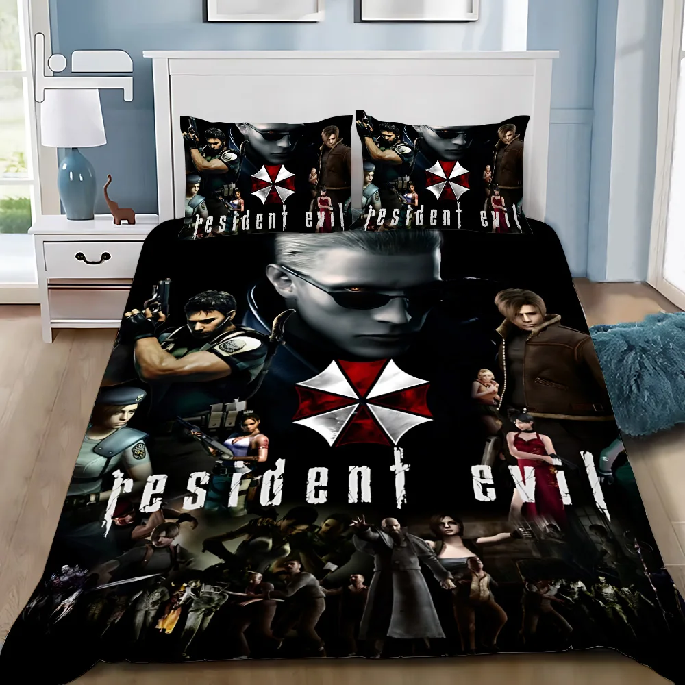 Duvet Cover Pillowcase Bedding Set Residents Evil Adult Boy Girl Bedroom Decoration Children Gift Single Double Large Size