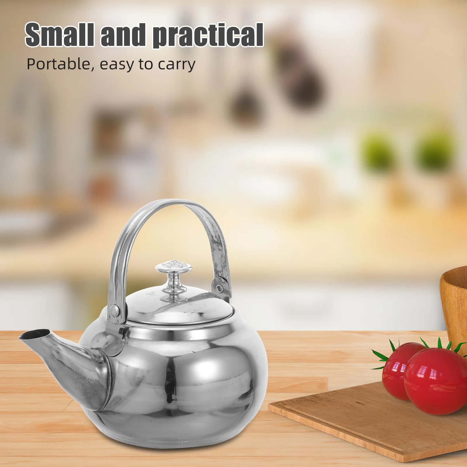 

Stainless Steel Tea Pot 16cm Removable Filter Infuser Tea Maker Stovetop Teapot Loose Leaf Blooming Kettle Kitchen Office