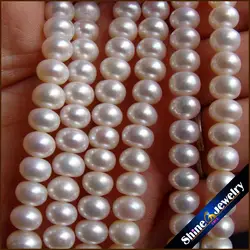 7x5mm Real Natural Pearls Loose White Freshwater Pearl Strands Long 15