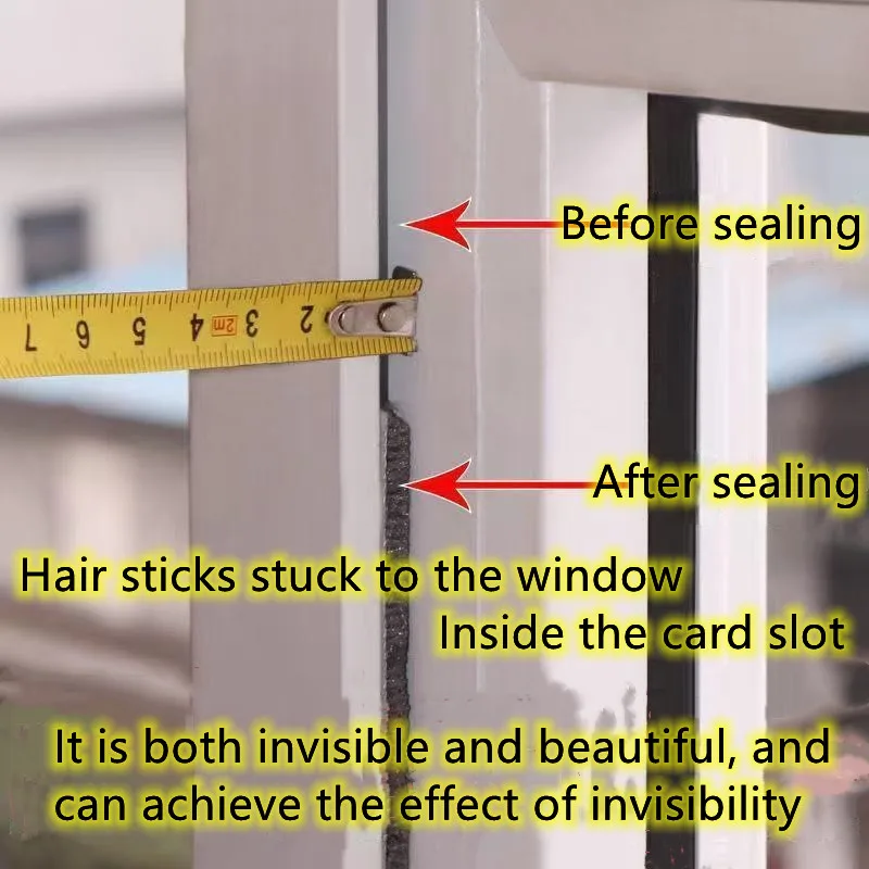 5/10/20 Meter Self-adhesive Sealing Wind-proof Brush Strip Home Door Window Sound Insulation Dust Strip Weather Stripping