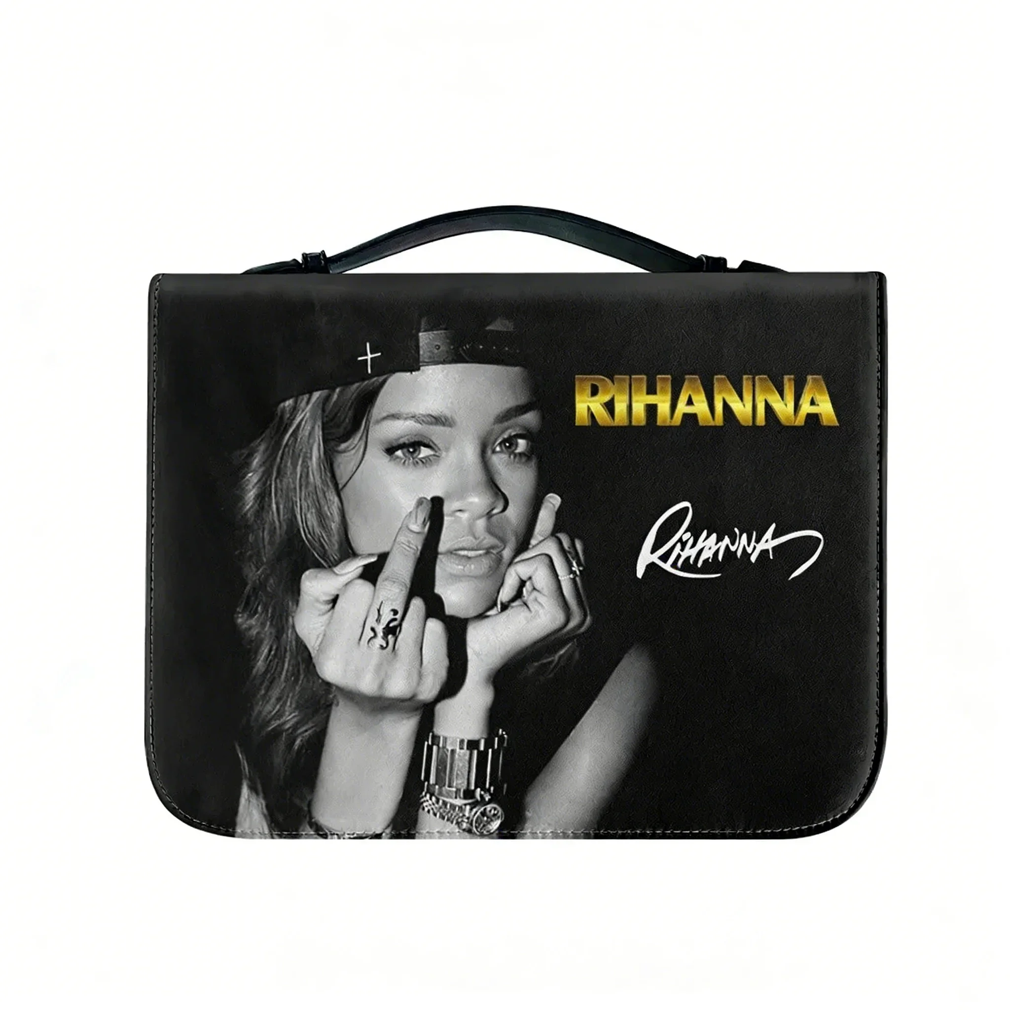 R-Rihanna Hip-hop Rapper Bible Bags Christian Gifts Personalized Cover Bible Pack Waterproof Leather Bag Pockets Package Case