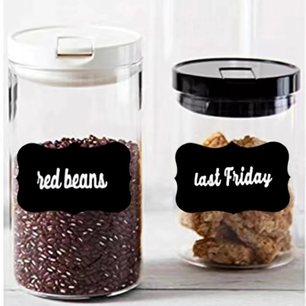 Reusable Chalkboard Label Stickers For Storage Containers Removable Adhesive Decals Waterproof Tags For Home Kitchen Decor