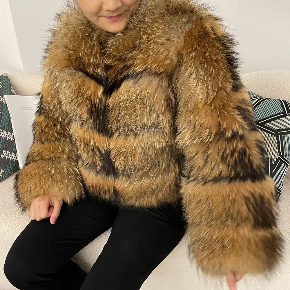 

OFTBUY Куртка из натурального меха енота, шуба из лисьего меха, зимняя куртка, женская верхняя одежда из натурального лисьего меха 2024, толстая теплая роскошная женская одежда