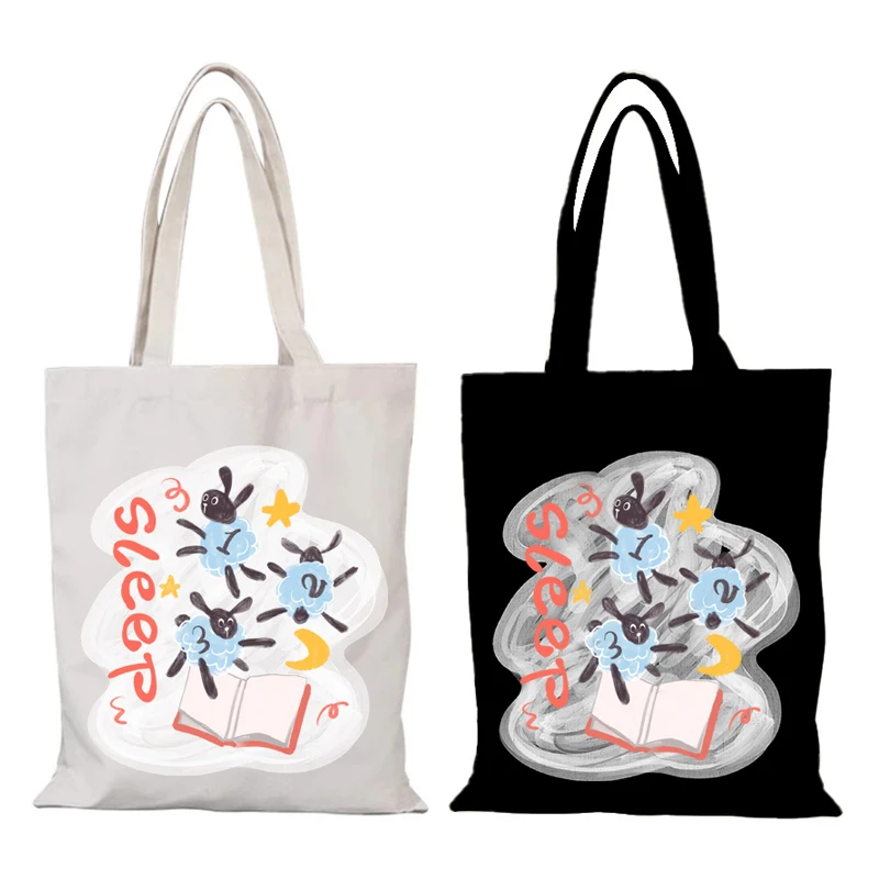 Leisure New Handbags Cartoon Women's Handbag Cute Shopper Bag Cloth Bags Folding Shopping Bag Tote Eco Beach Canvas Shoulder the