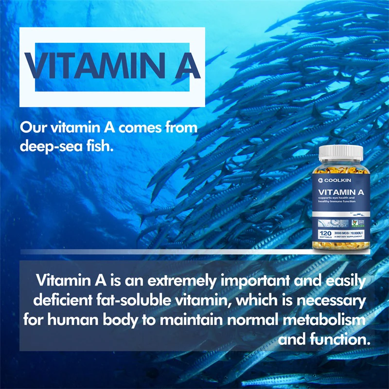 Vitamin A 10,000 IU - Promotes Eye Health, Boosts Immunity, Non-GMO