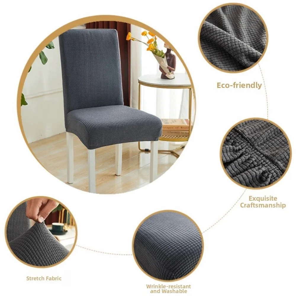 High Elastic Seat Cover Thickened Plain Color Dining Chair Cover Anti Fouling Universal Stool Cover Home Dining