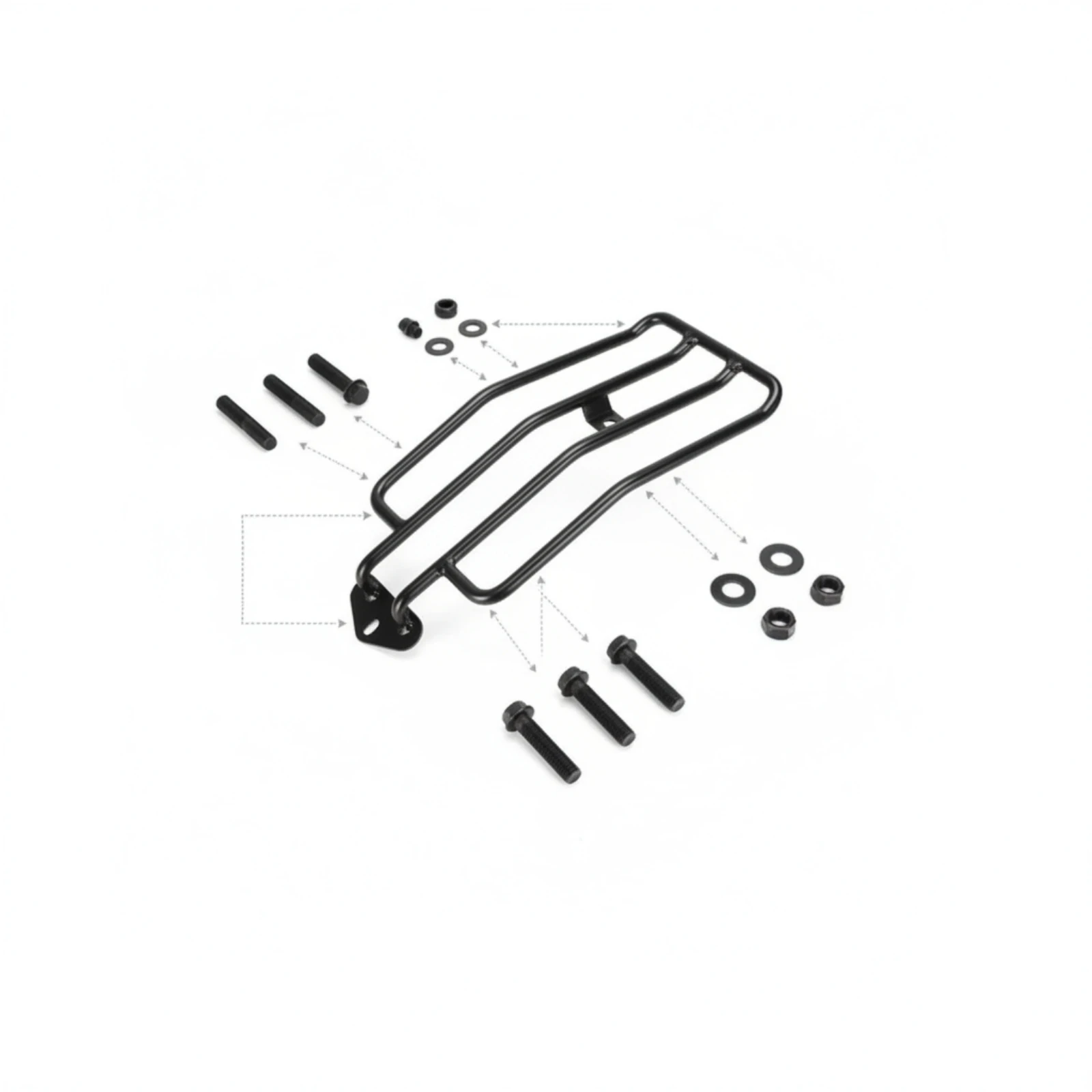 Motorcycle Rear Luggage Rack Cylindrical Motorcycle Luggage Rack Cargo Carrier Heavy-Duty Strong for Motorcyclists, Motorcycles