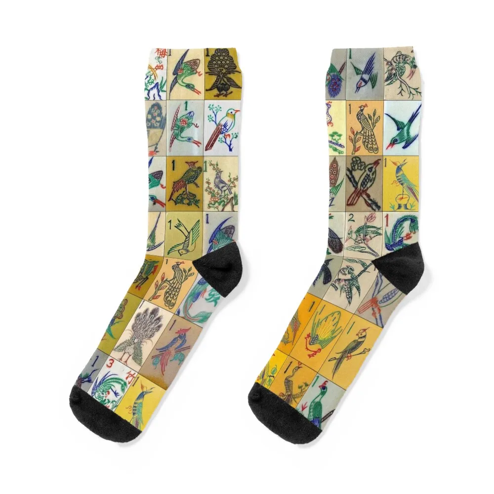 

Mah Jongg Birds Socks Non-slip cute halloween japanese fashion Socks Woman Men's
