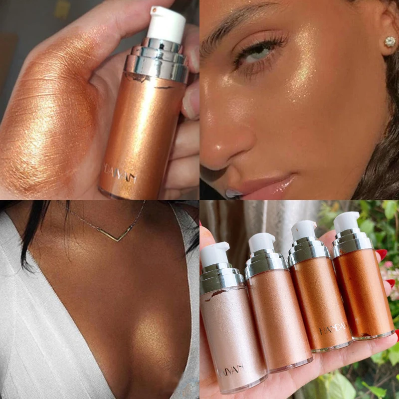 4 Colors Shimmer Spray Highlighter Illuminator Face Contouring Brighten Body Bronzer Glitter Liquid Highlight Makeup Cosmetic