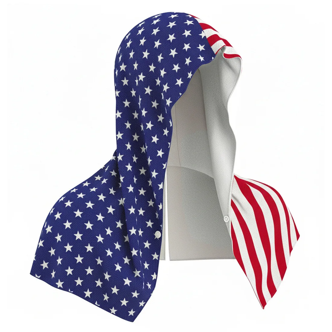 

National Flag Hooded Head Scarf with Snap Buttons Sports Fan Headwear Headband Cheering Headwrap for Game Day Parties