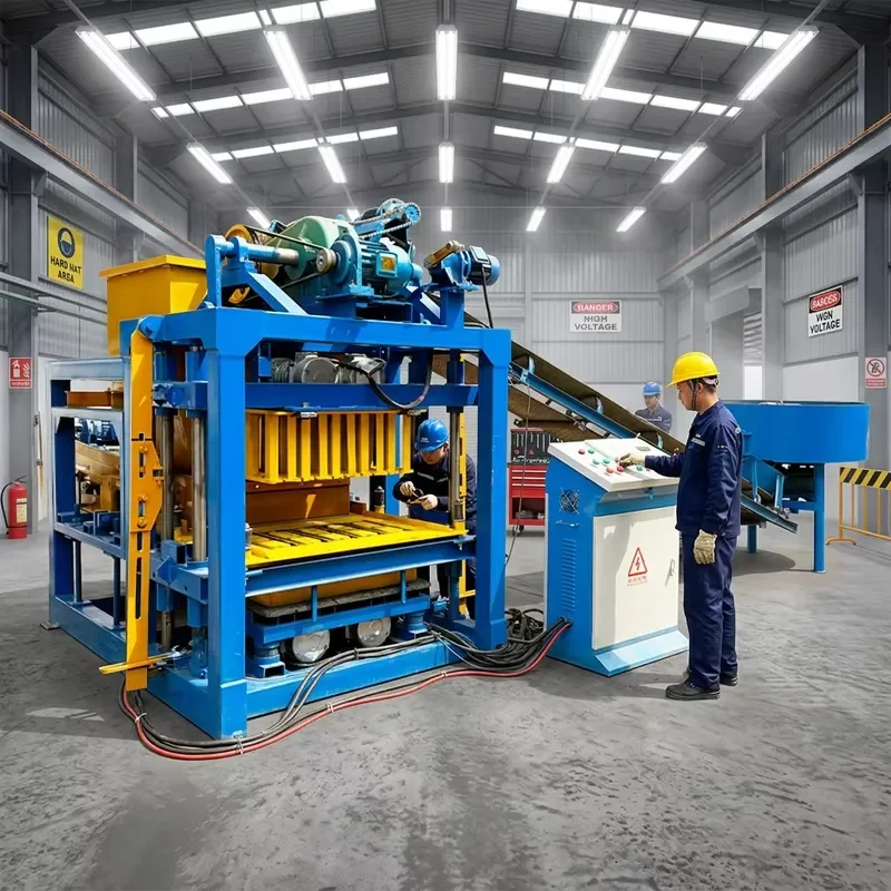 Semi Automatic Hollow Block Making Machine QTJ4-28 for Building Construction Concrete Brick