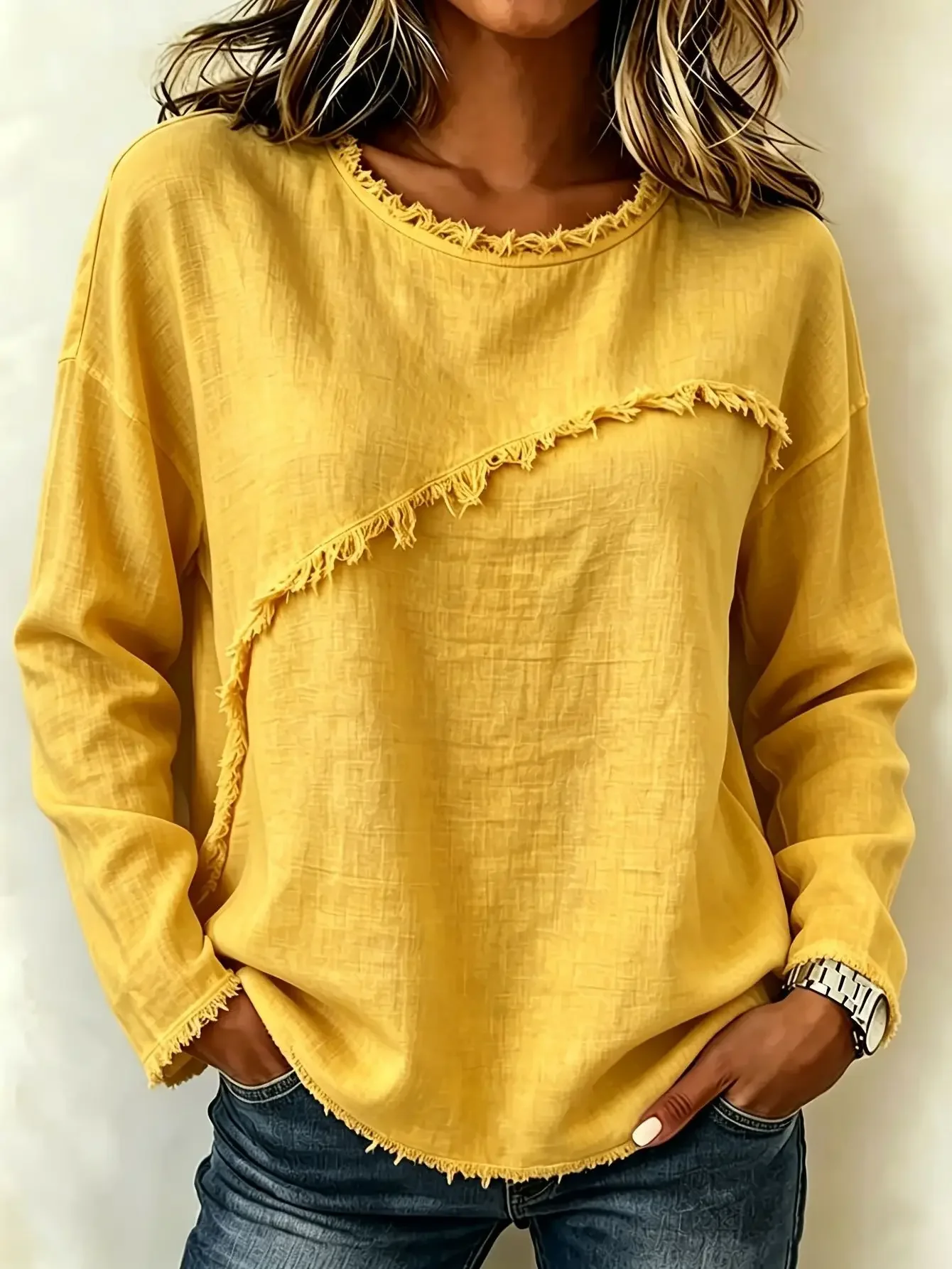 Spring Autumn New Round Neck Spliced   lace Long Sleeve Shirts Tops Women Casual Loose Holiday Blouses For Women Pullover Tops