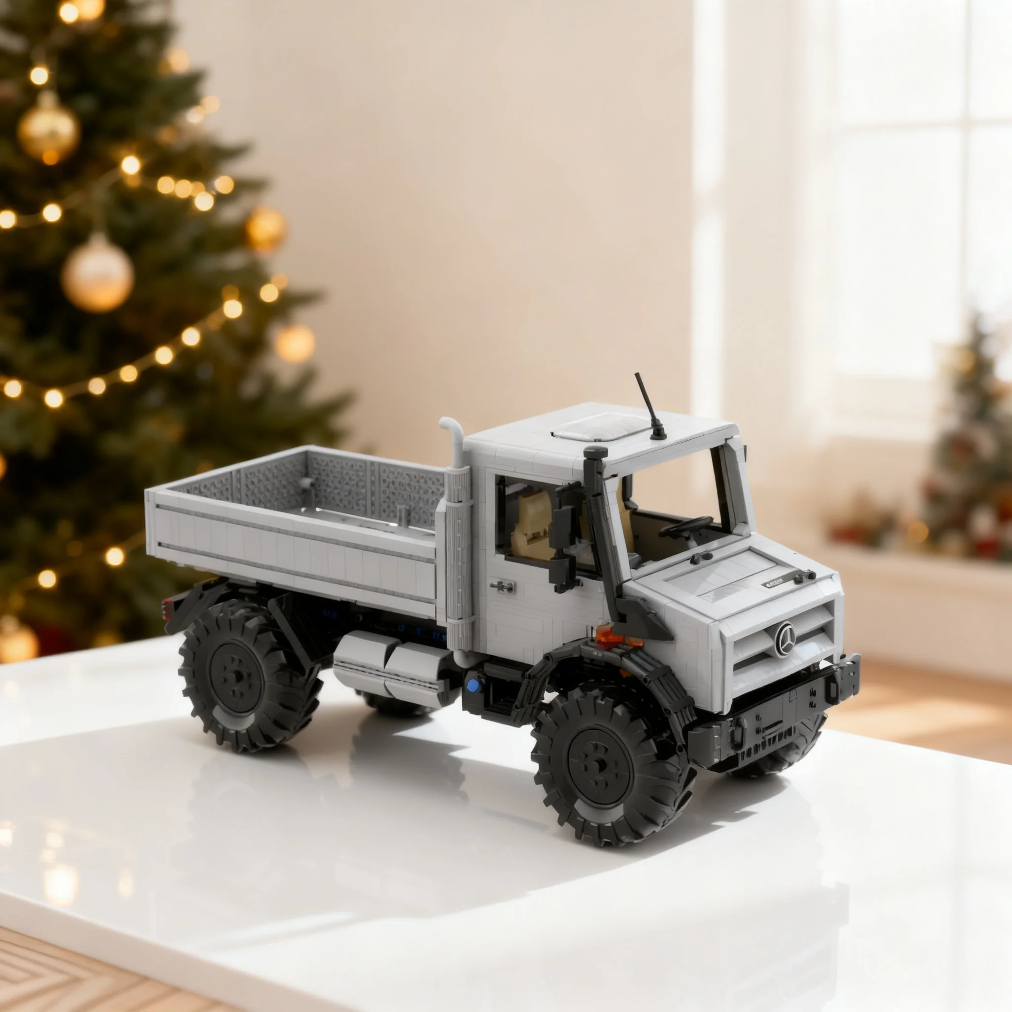 3135pcs MOC 1 10 Utility Truck 4x4 Light Grey Technical Model Building Blocks Construction Toy Christmas Gifts Creative DIY Idea