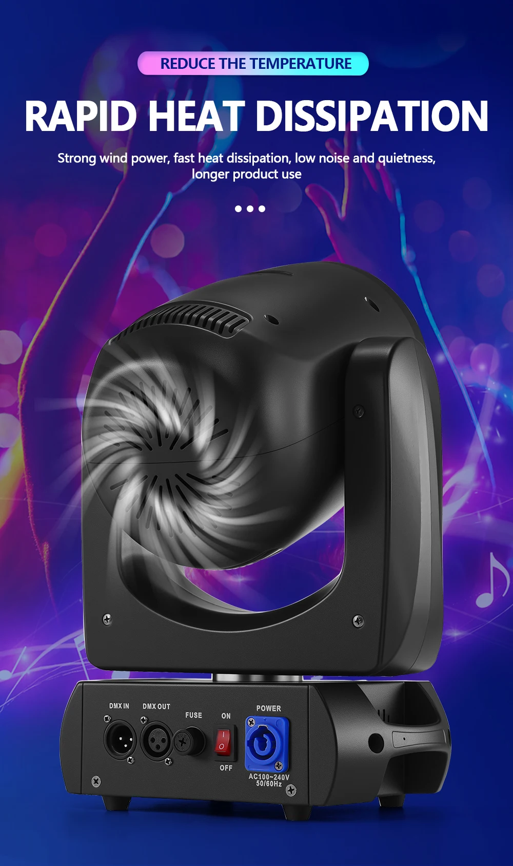 1/2/4/6 200W LED Beam Moving Head Light, 18 Prismen, 46000 LUX, DMX512, Tonaktiviert, Auto-Run, Master-Slave, Bühnenbeleuchtung, Disco, DJ – Detail 4