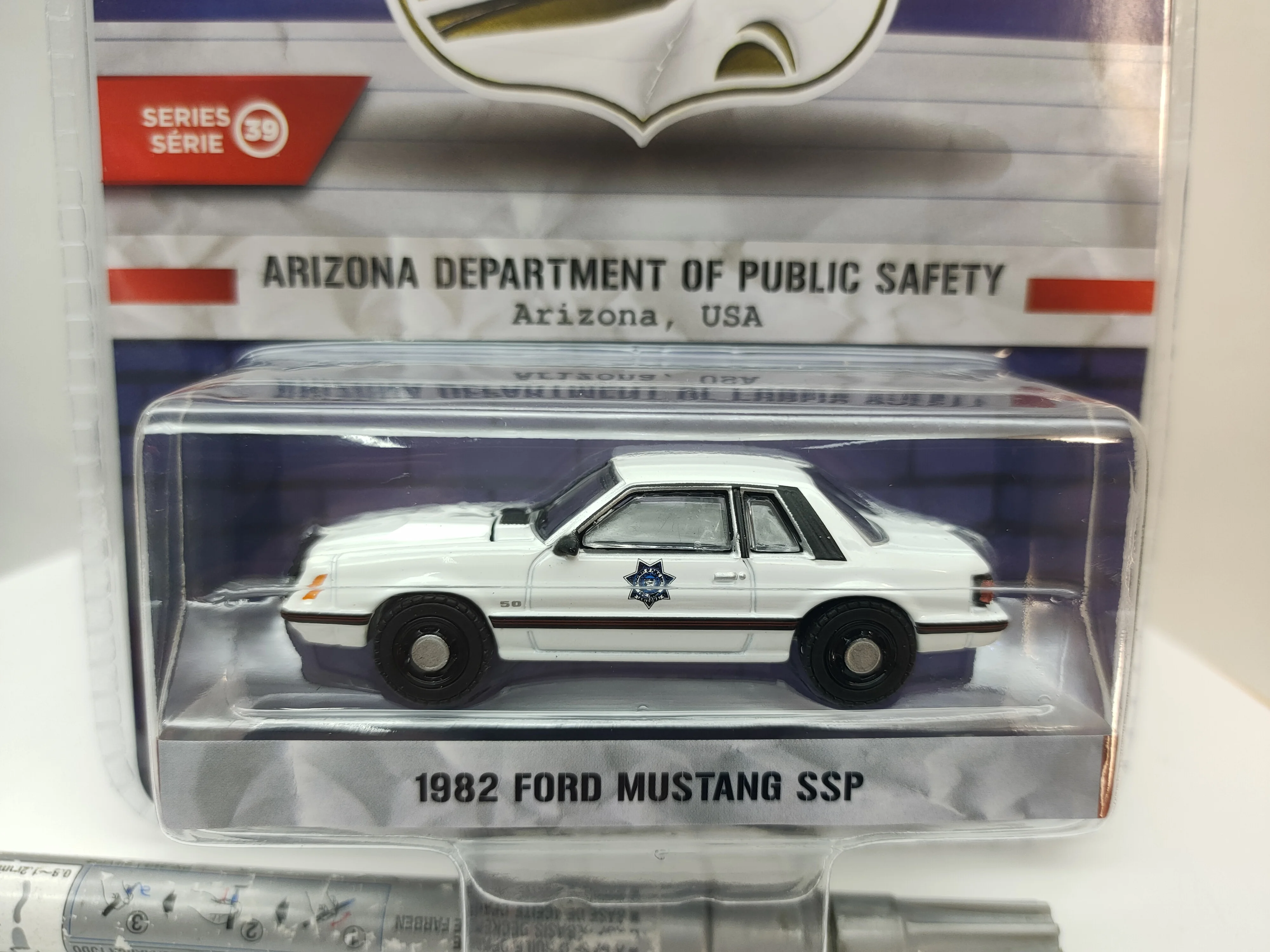 

1:64 1982 Ford Mustang Ford Mustang Arizona Police Car Advanced Car Model Collectibles