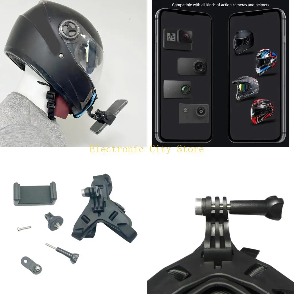 

6 Piece Universal Adjustable Helmets Attachment for Action Cameras Smartphones HU8D
