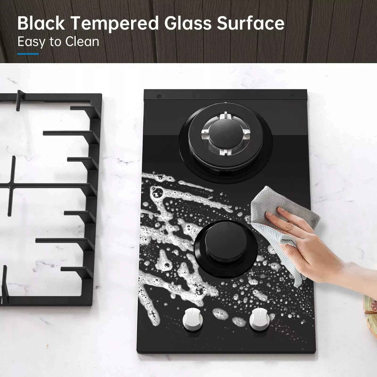 12 Inch Built-in with Thermocouple Protection, LPG/NG Dual Fuel Gas Cooktop