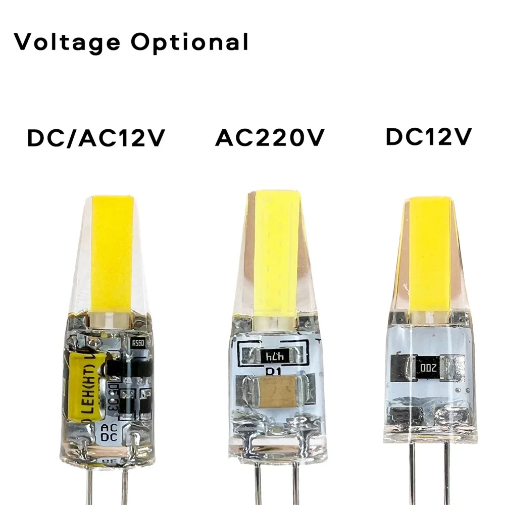 미니 G4 LED COB 램프 전구, 밝기 조절 가능, AC DC 12V 220V 캔들 라이트 교체, 45W 할로겐, 샹들리에 스포트라이트, 화이트, 10x, 6W