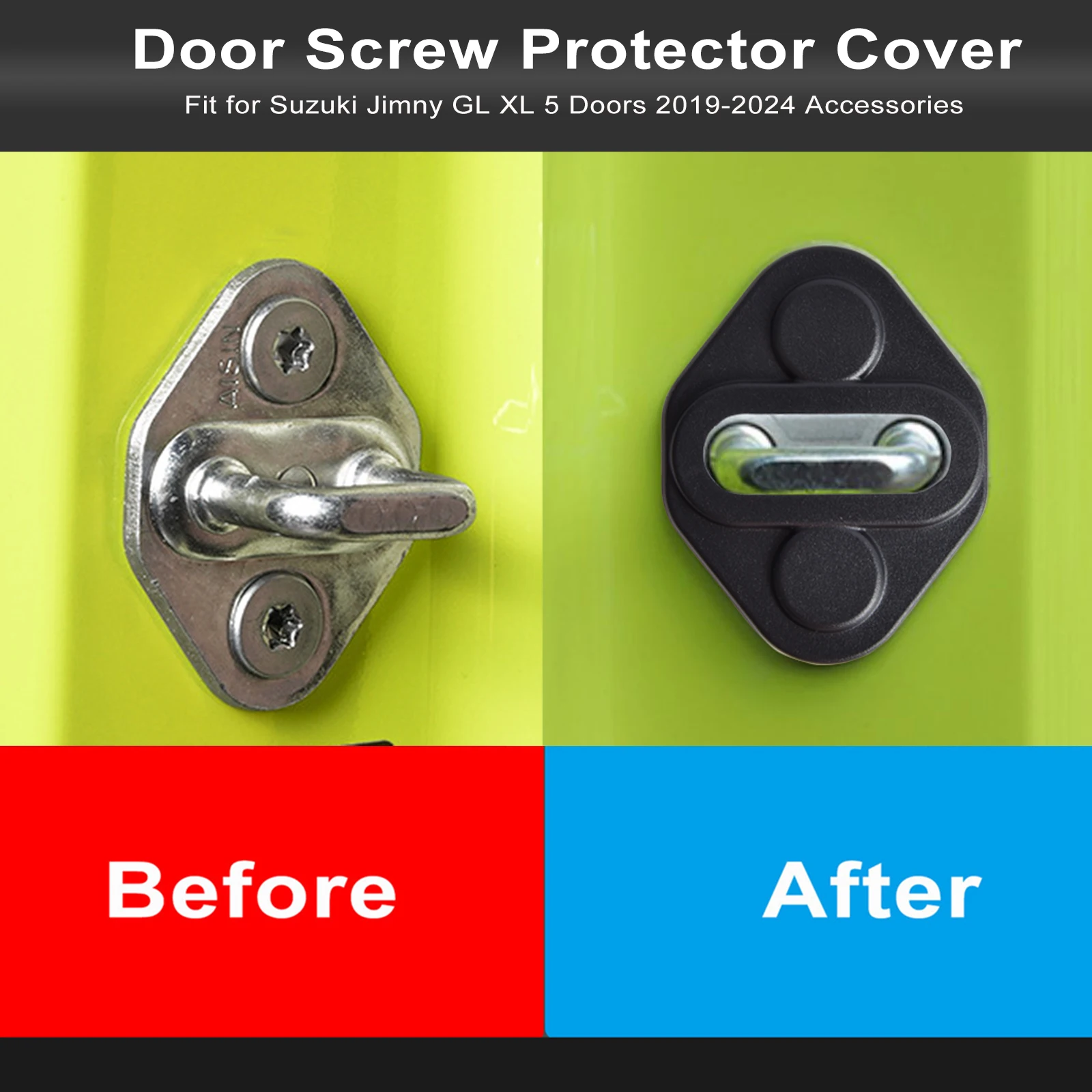 5PCS Car Door Lock Protector Decoration Cover for Suzuki Jimny GL XL 5 Doors 2019-2024 Auto Interior Accessories