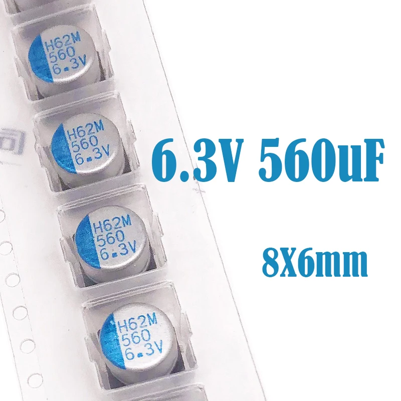 

(10-100 шт.) 6.3V560UF 8X6mm JH SMD Твердотельный конденсатор/полимерный конденсатор 560uf 6.3V