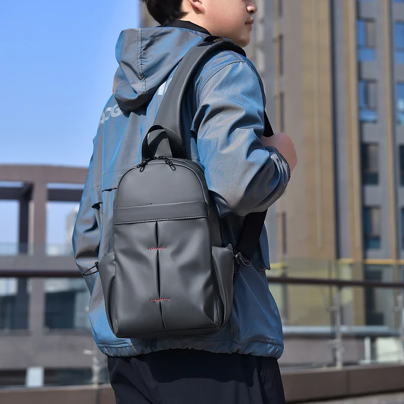 Large Capacity Chest Bag with Water-Resistant Coating for Men, Crossbody Shoulder Bags for Commuting bolsa homme bolso de pecho image 3