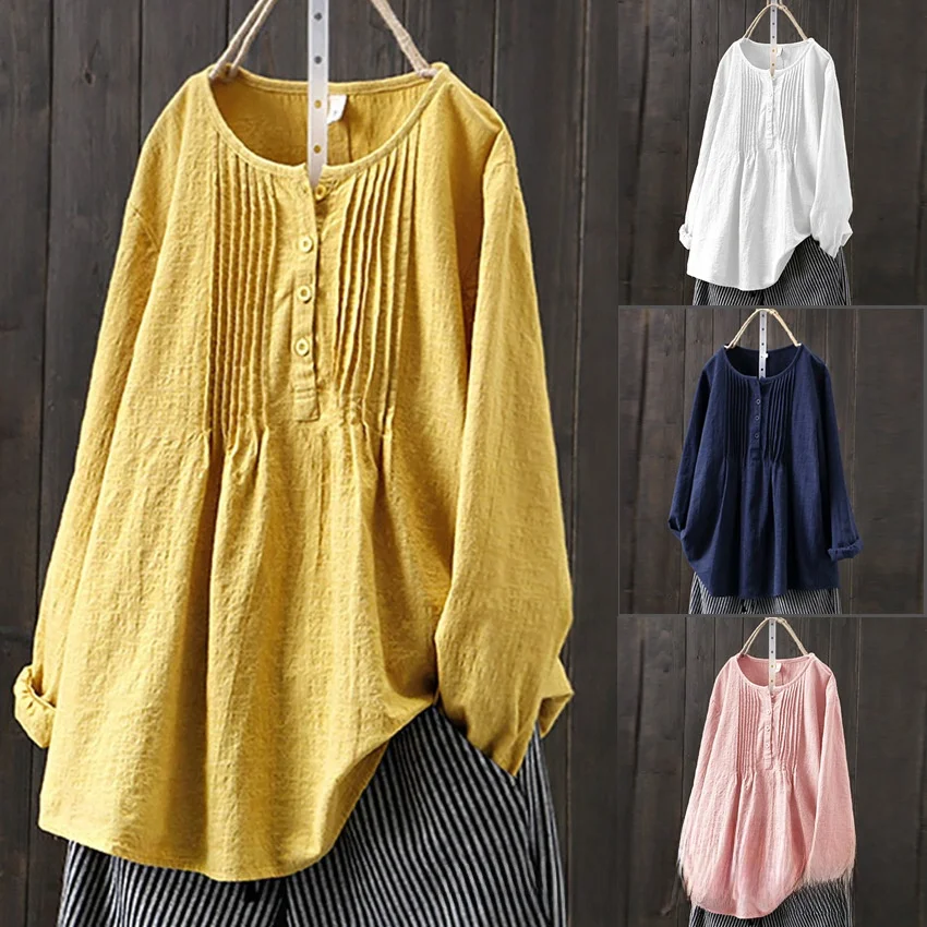 

Женская рубашка с длинным рукавом, однотонная, в нежном стиле, свободного кроя, с пуговицами, от китайского производителя, весенняя коллекция