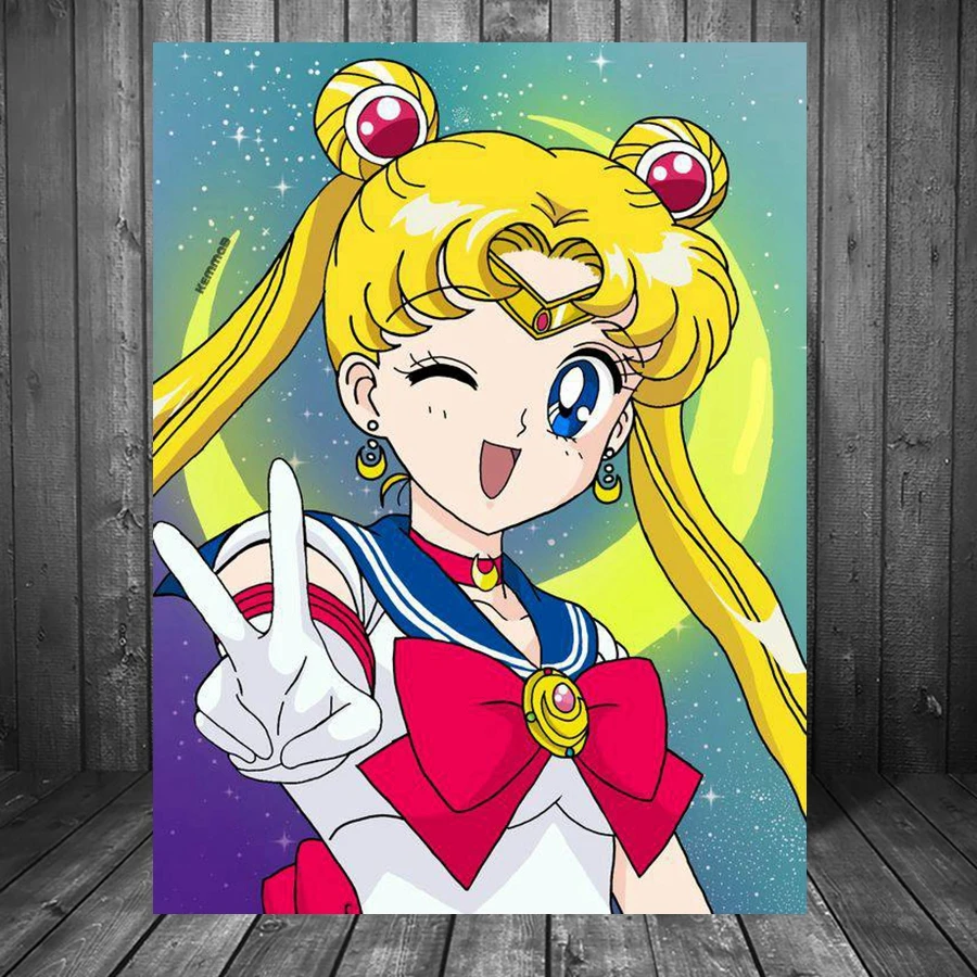 Classic Japanese Anime Character-Sailor Moon Diamond Painting Mosaic Art 5d Stitch Square Set Pattern Artificial New 2024 Girl