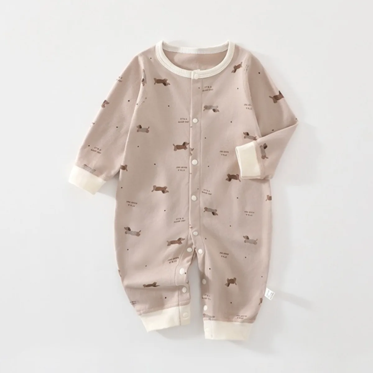 Newborn Baby Cotton Romper Cute Print Long Sleeve Onesie Soft Breathable Infant Jumpsuit Daily or Sleep Wear Clothes 0-18M