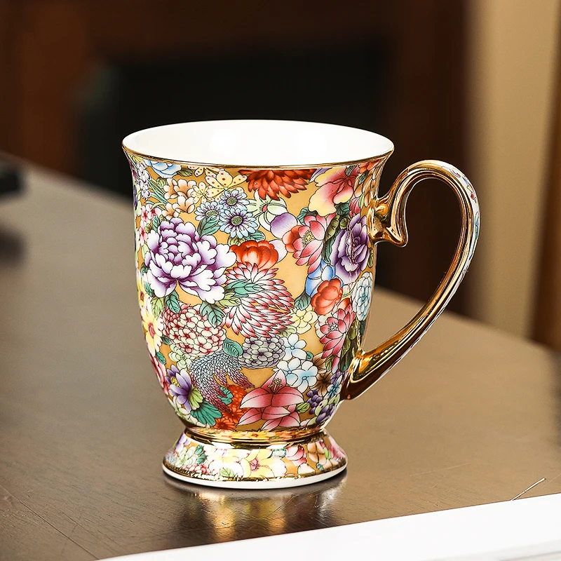 

Coffee Cup High Grade Exquisite Jingdezhen Coffee Cup Ceramic Tea Cup Personal Cup For Women Bone China Enamel Color